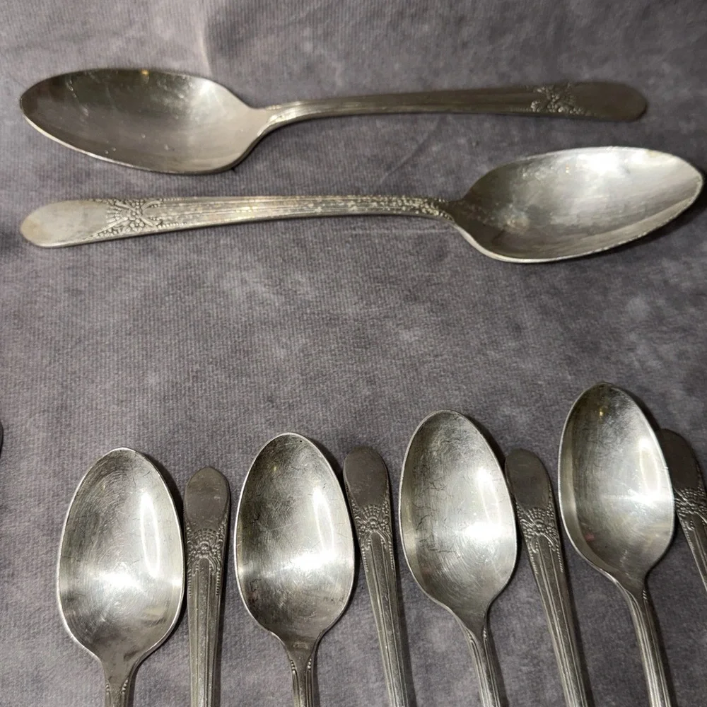 WM Rogers BELOVED 40ct Silver Plated Flatware Set with Forks, Spoons, Knives